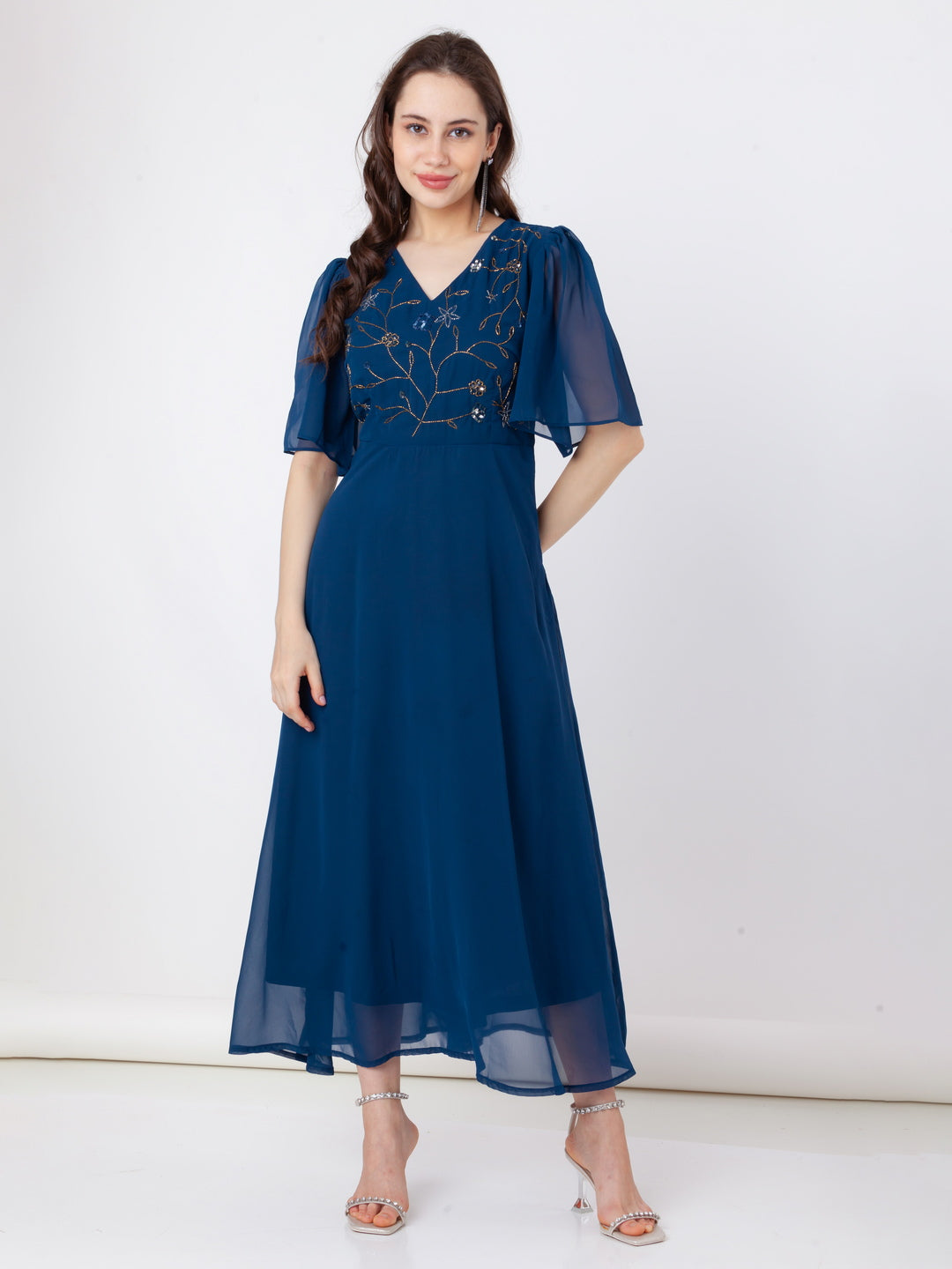 Teal_Embroidered_Flared_Maxi_Dress_2