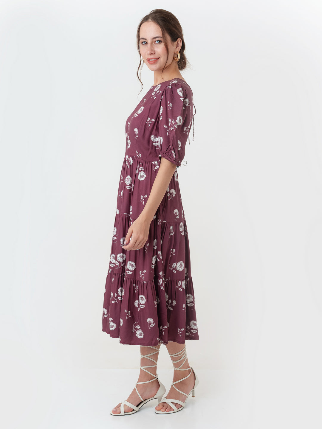 Maroon_Printed_Flared_Midi_Dress_3