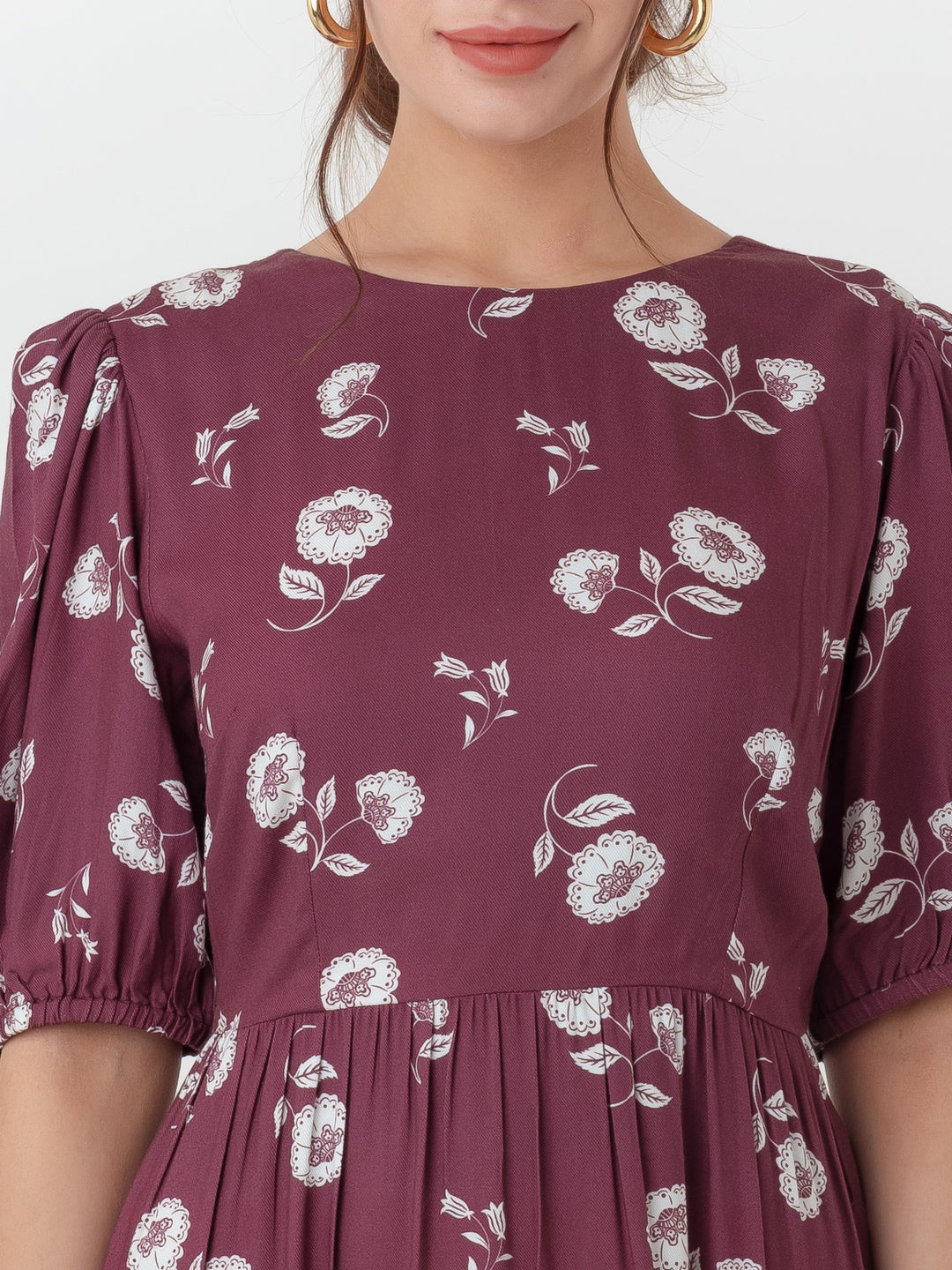 Maroon_Printed_Flared_Midi_Dress_6