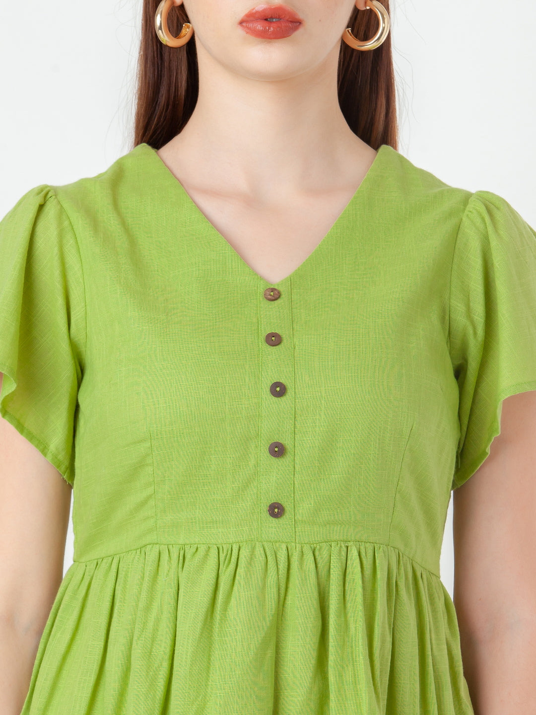 Green-Solid-Regular-Short-Dress-D06093_6