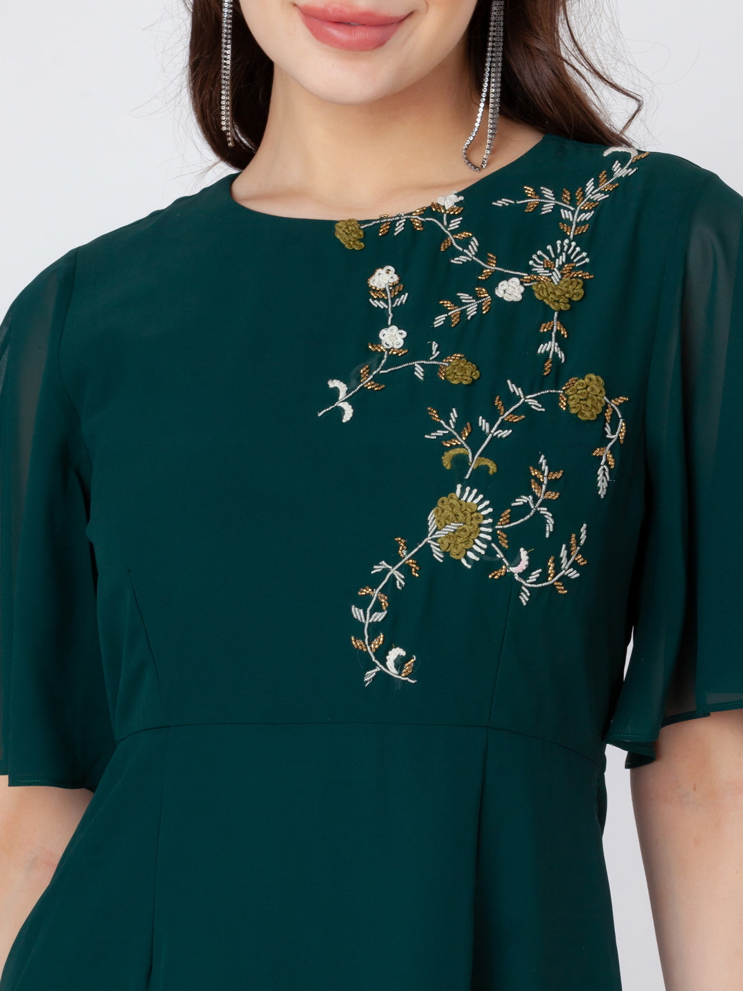 Green_Embroidered_A-Line_Short_Dress_6