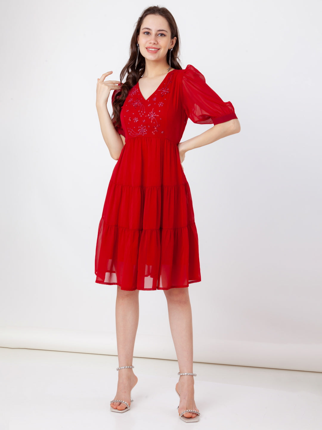 Red_Embroidered_Tiered_Short_Dress_5