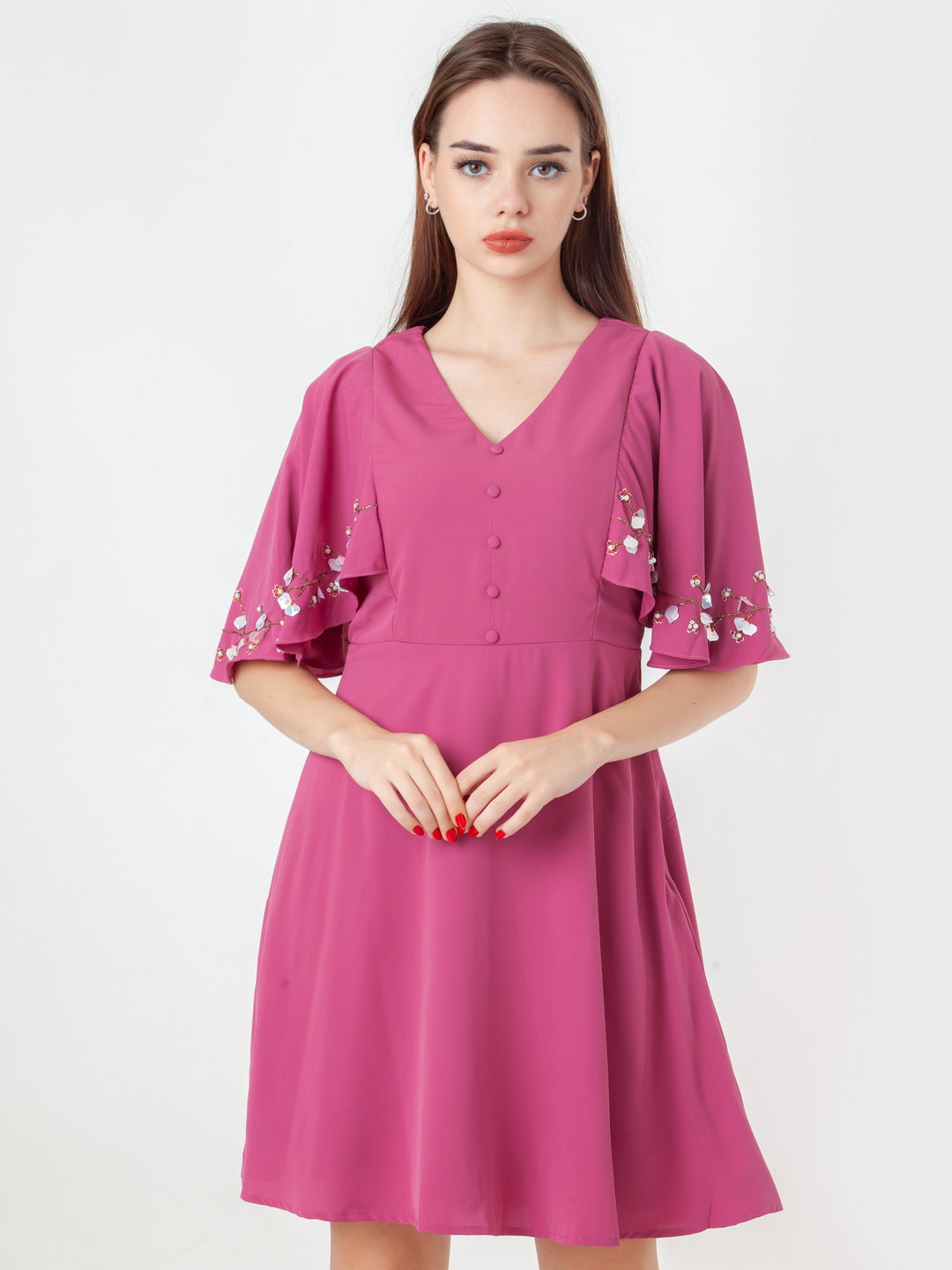 Pink-Embroidered-Flared-Short-Dress-D06103_2