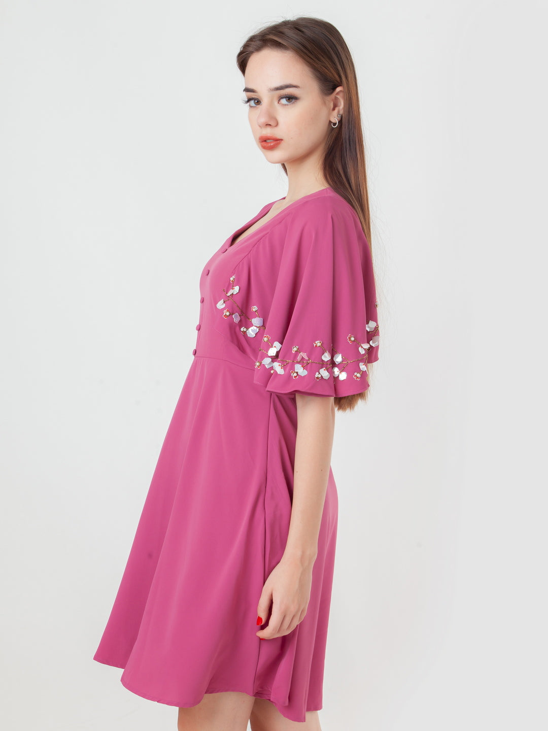 Pink-Embroidered-Flared-Short-Dress-D06103_3