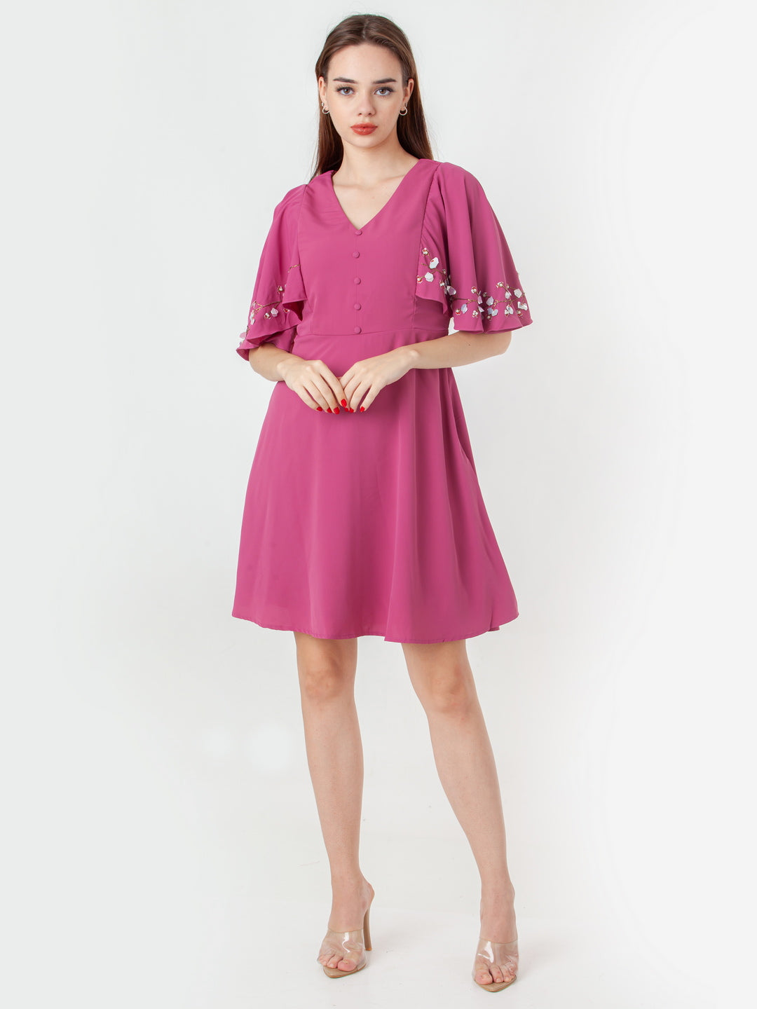 Pink-Embroidered-Flared-Short-Dress-D06103_5