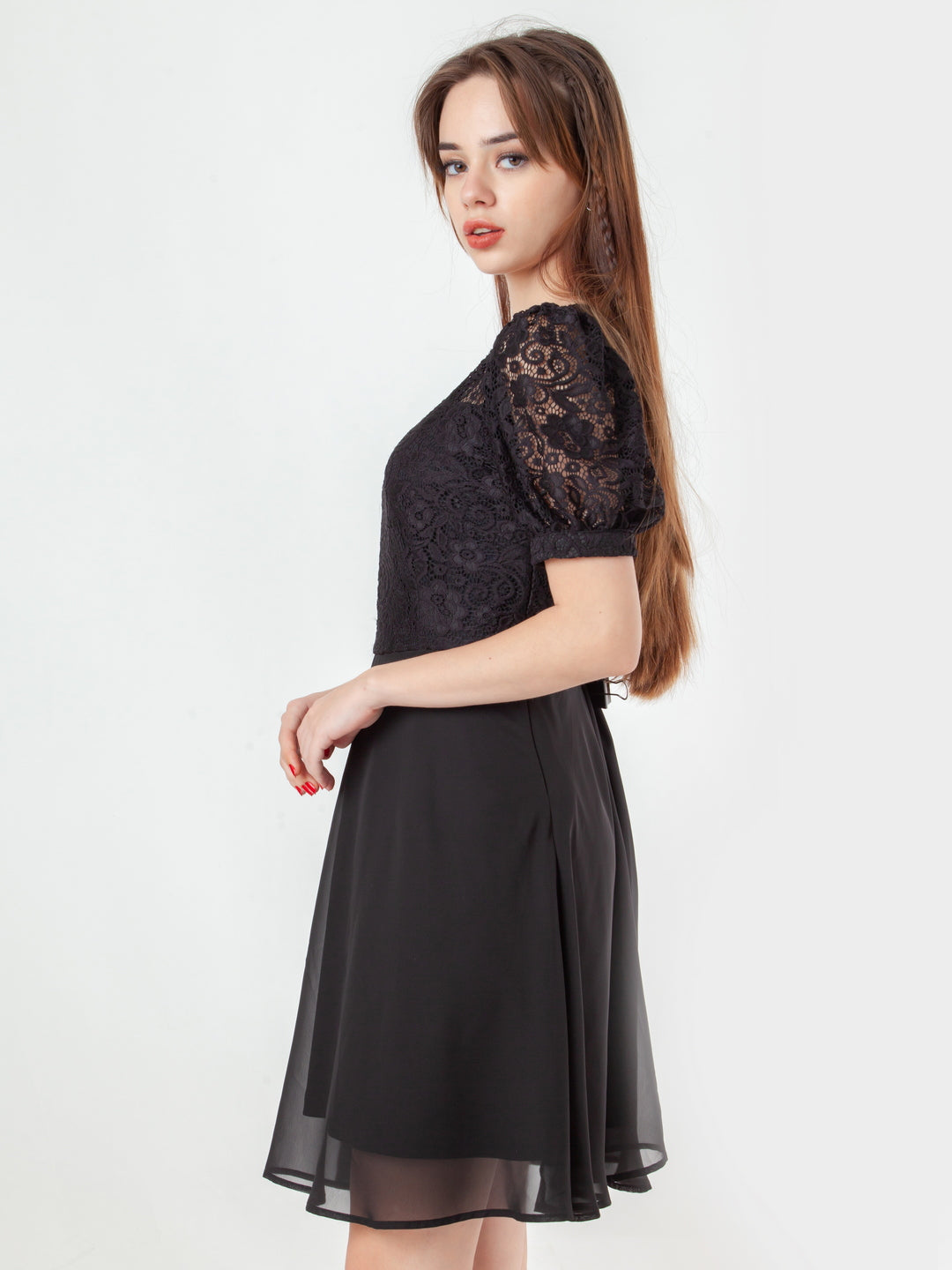 Black-Solid-Flared-Short-Dress-D08001_3