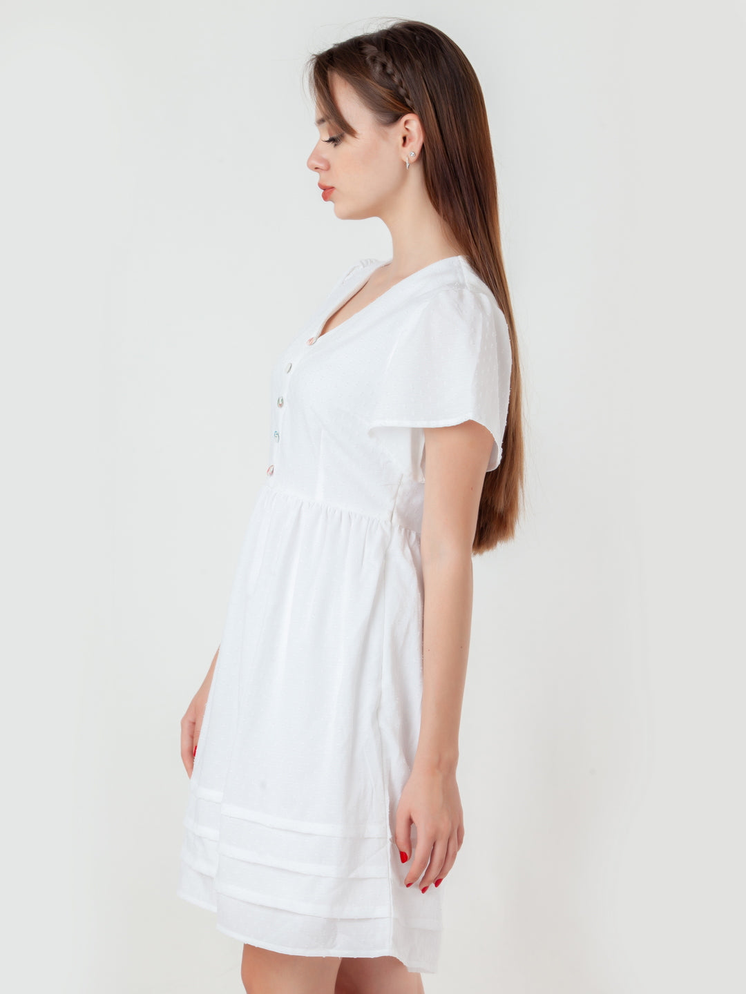 White-Self-Design-Regular-Short-Dress-D08014_3