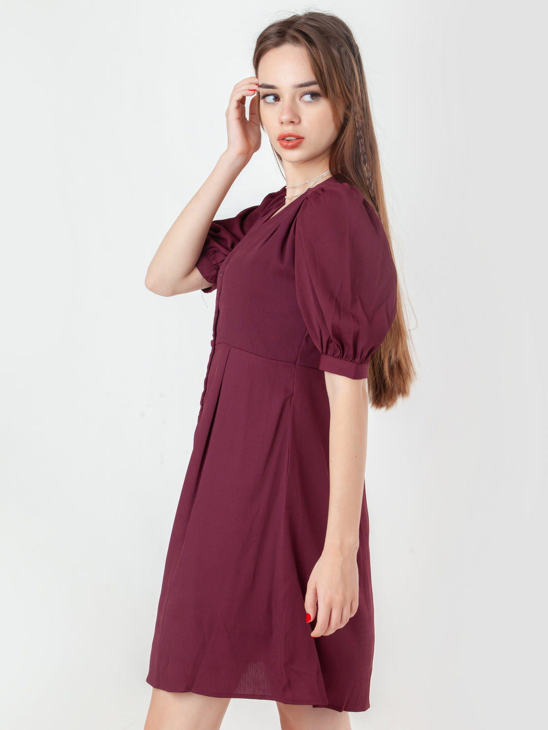 Maroon-Solid-Regular-Short-Dress-D08021_3