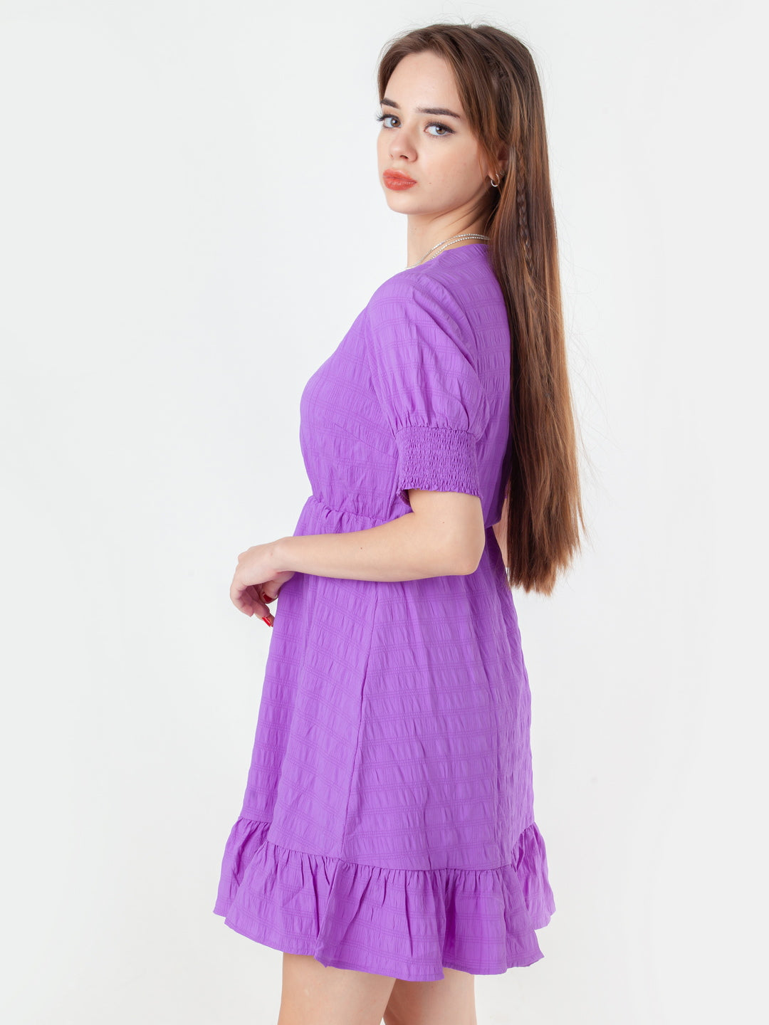 Purple-Self-Design-Regular-Short-Dress-D08025-3