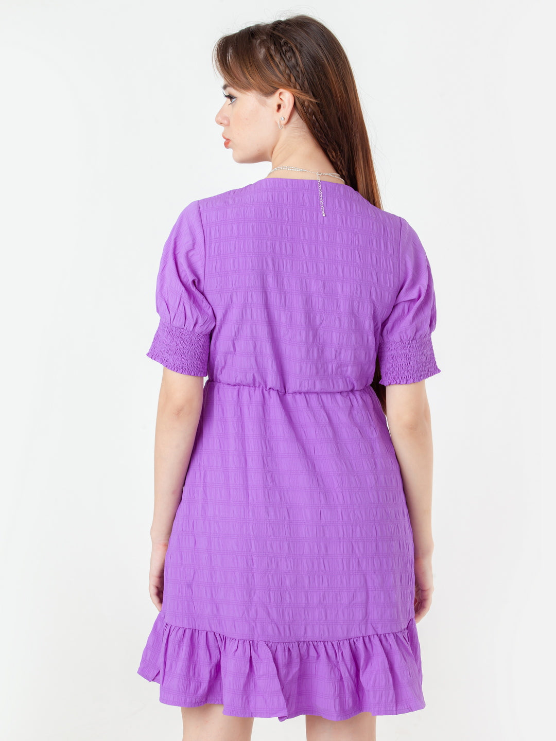 Purple-Self-Design-Regular-Short-Dress-D08025-4