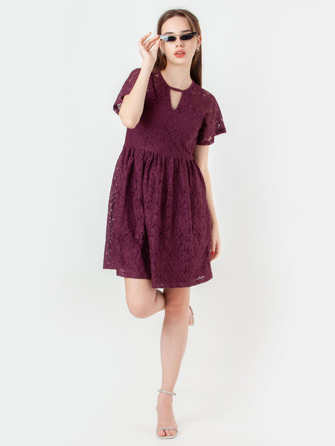 Wine-Self-Designed-Regular-Short-Dress-D08034-1