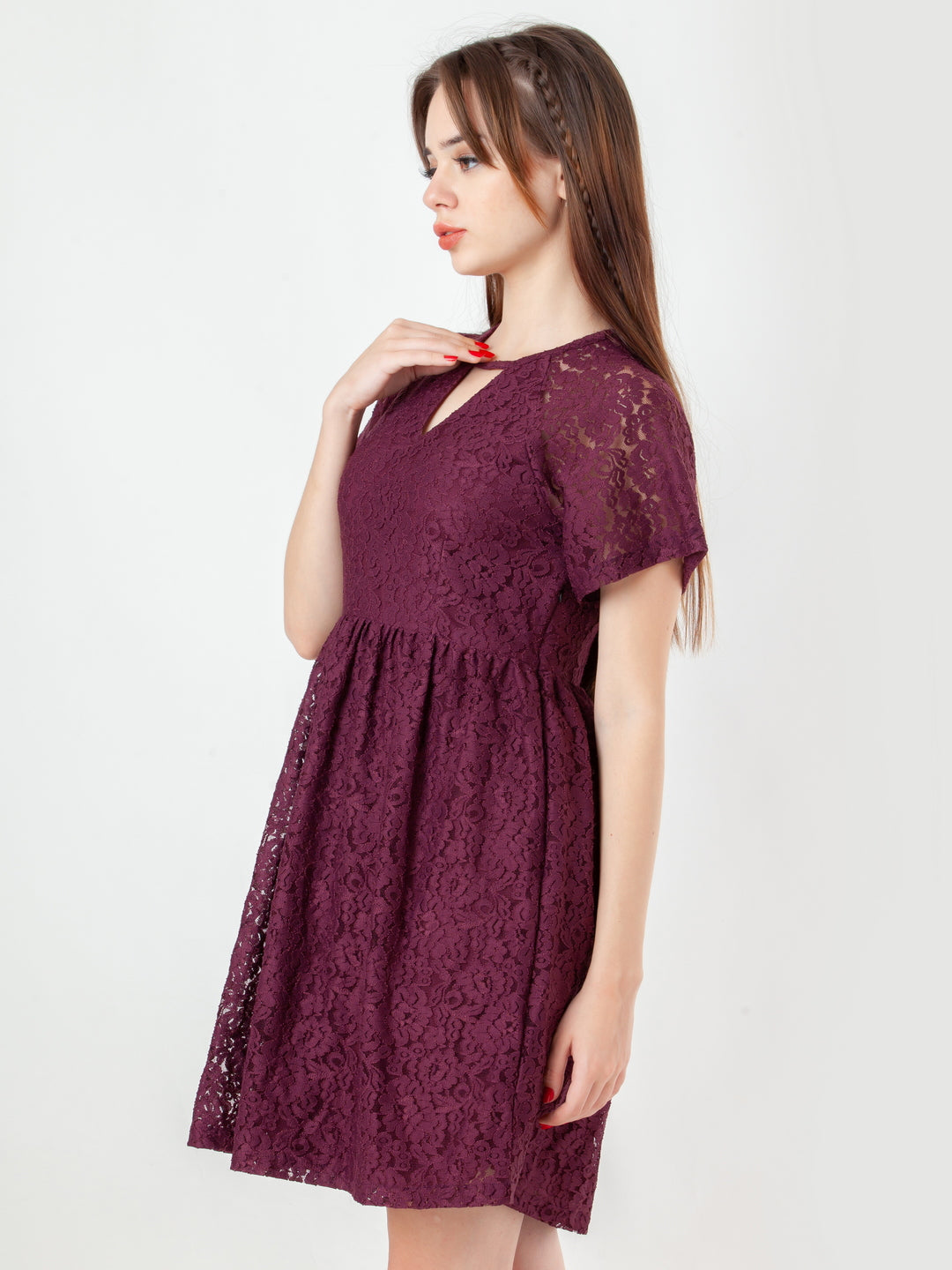 Wine-Self-Designed-Regular-Short-Dress-D08034-3