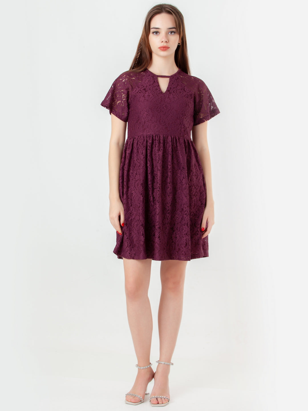 Wine-Self-Designed-Regular-Short-Dress-D08034-5