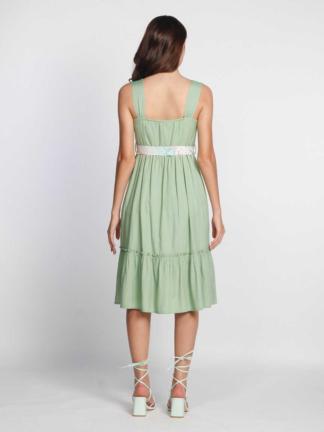 Green-Solid-Regular-Midi-Dress-D08041-4