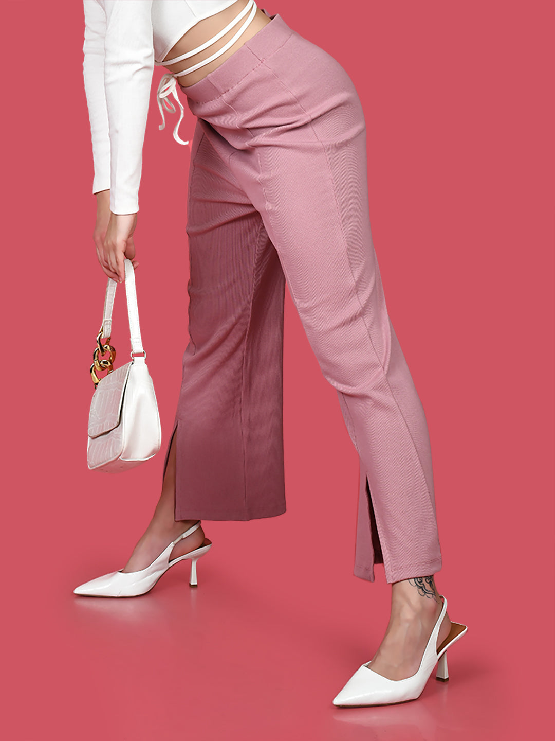 Pink-Solid-Flared-Trouser-L-ZZ-00026-3