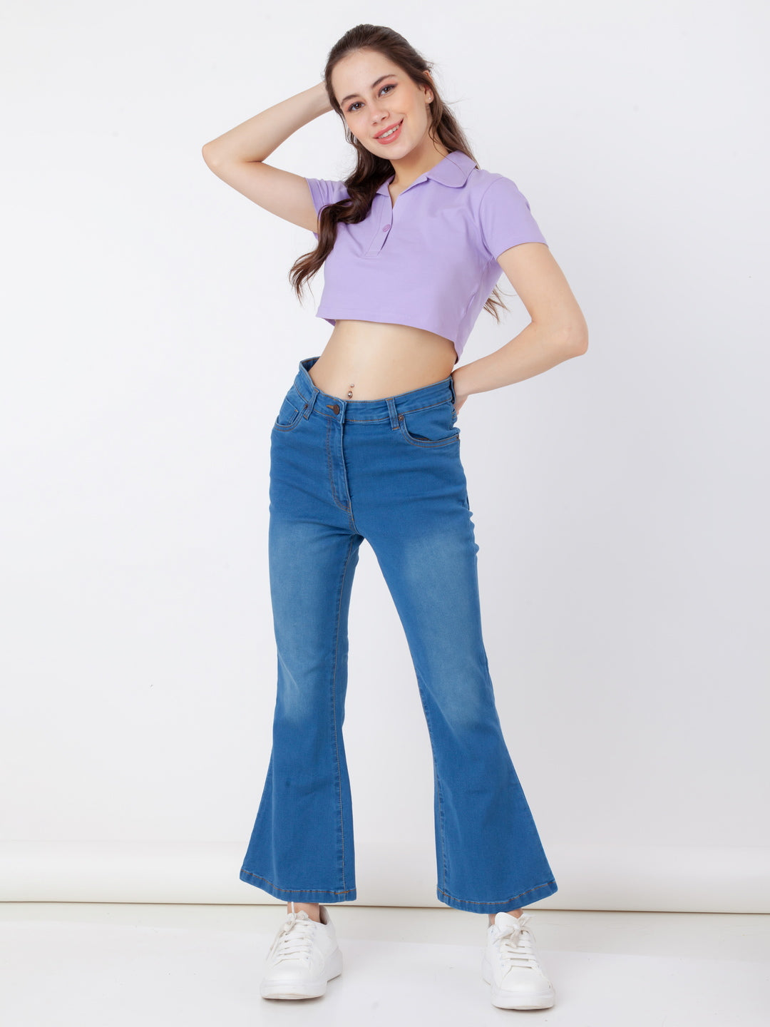 Buy Button Down Bell Bottom Jeans, Bell Bottom Jeans Woman, High Waisted  Jeans, Online in India 
