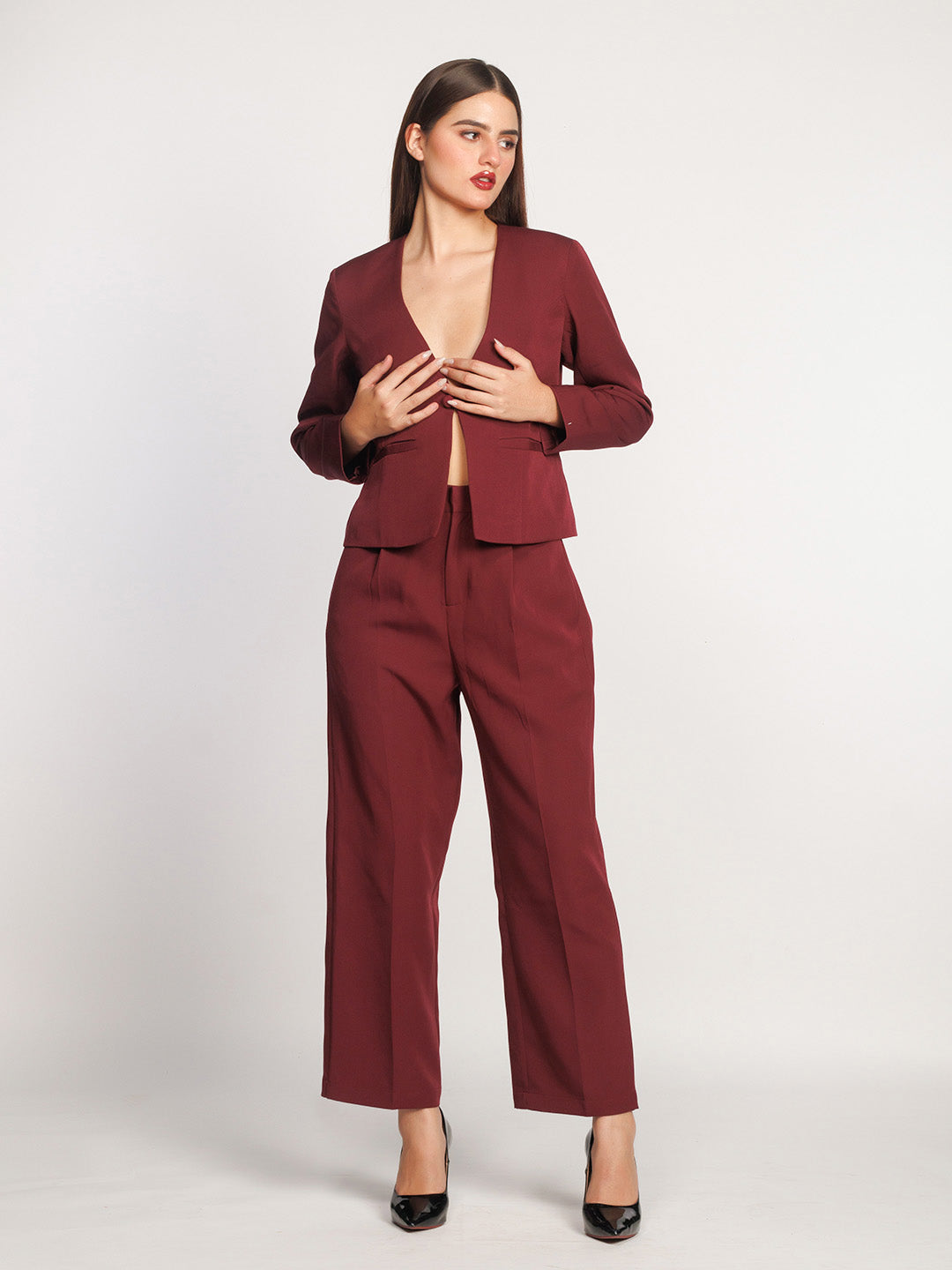 Maroon-Solid-Regular-Trouser-L01007-1