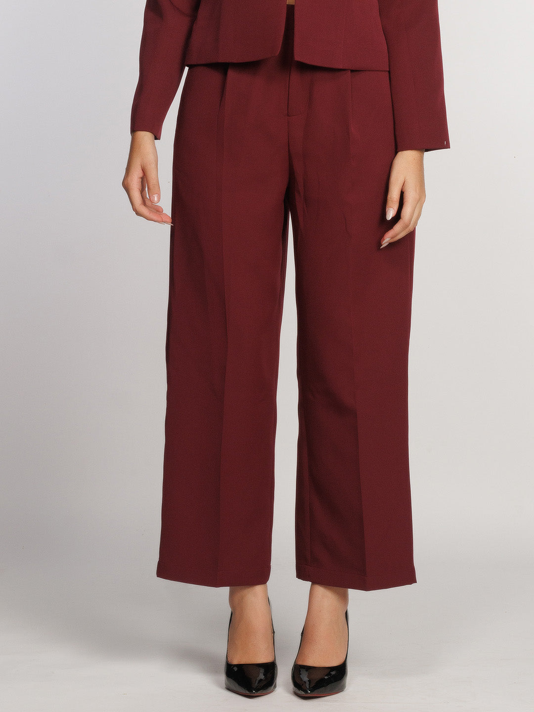 Maroon-Solid-Regular-Trouser-L01007-2