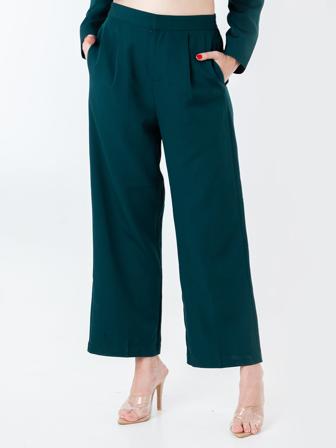 Green-Solid-Pleated-Trouser-L01009-2