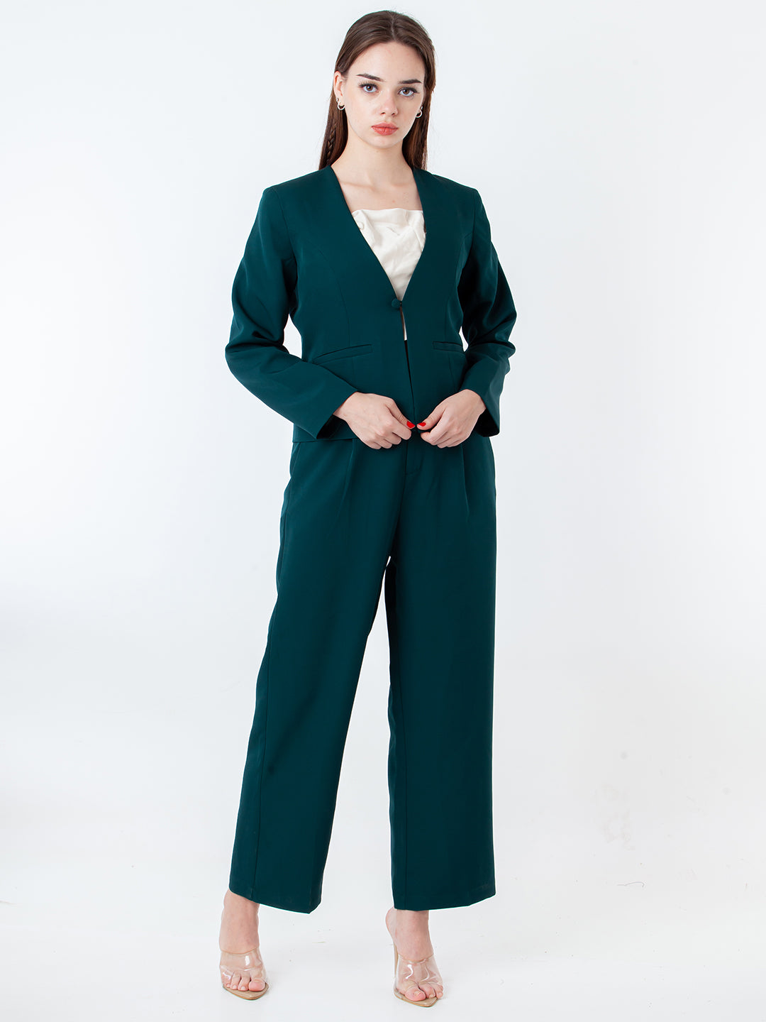 Green-Solid-Pleated-Trouser-L01009-5