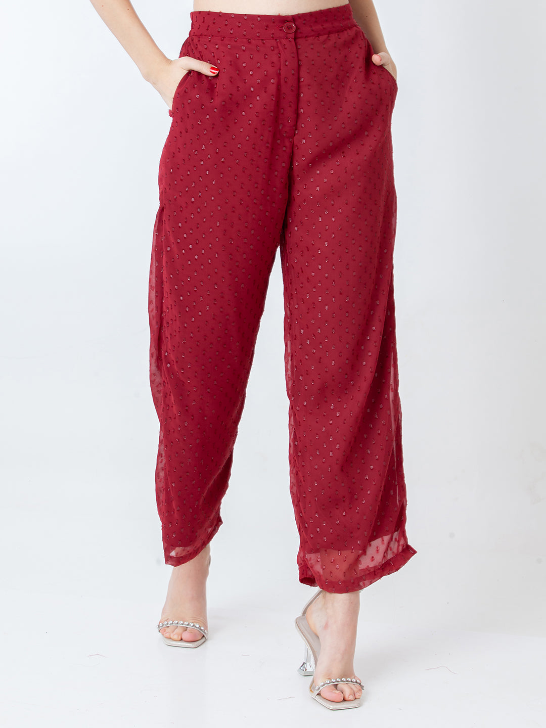 Maroon-Self-Design-Regular-Trouser-L01018_2