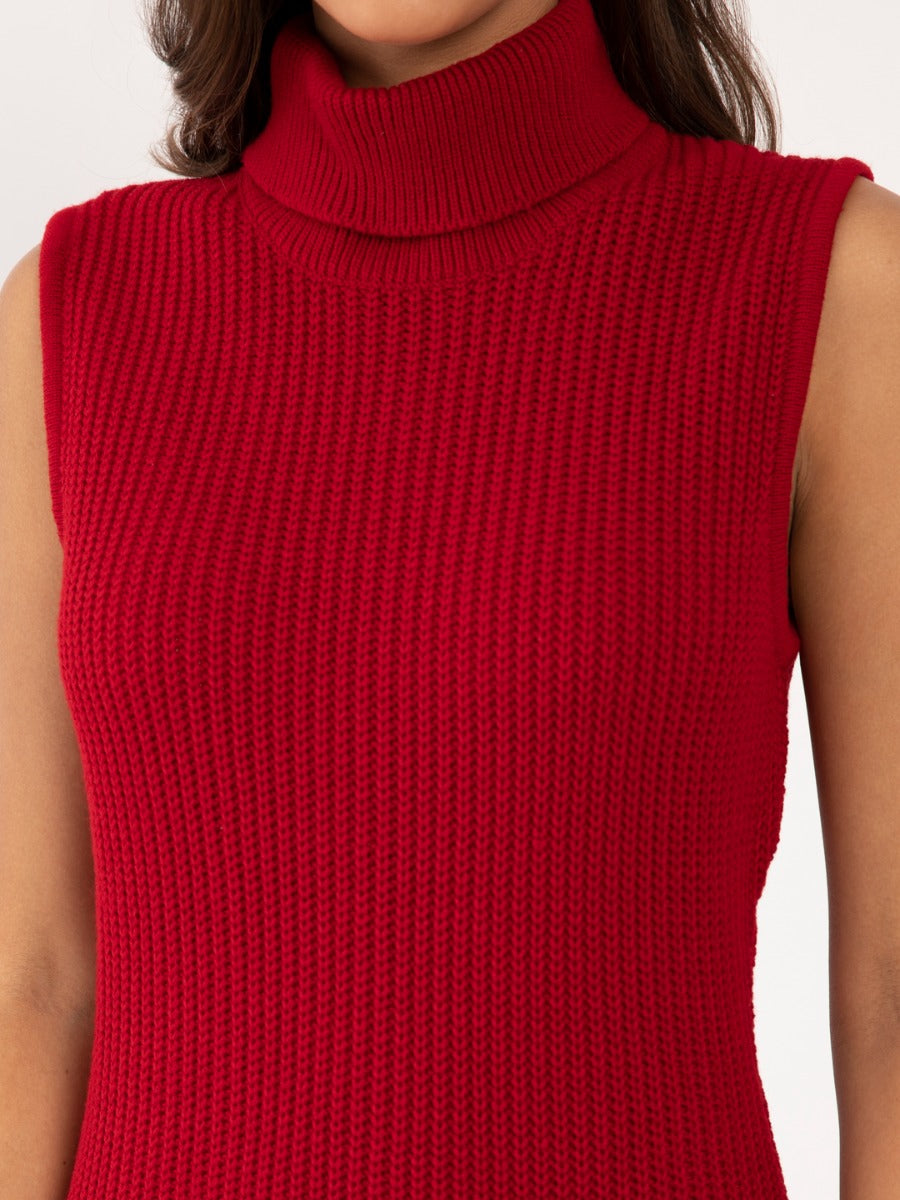 Red Solid Short Dress