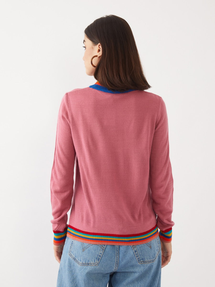 Pink Solid Sweater