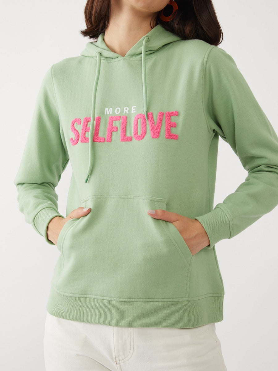 Green Printed Sweatshirt For Women