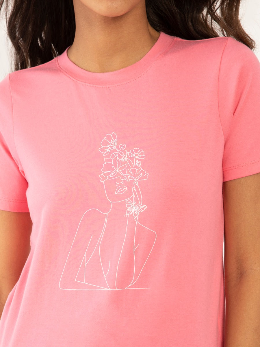 Pink Graphic T-Shirt