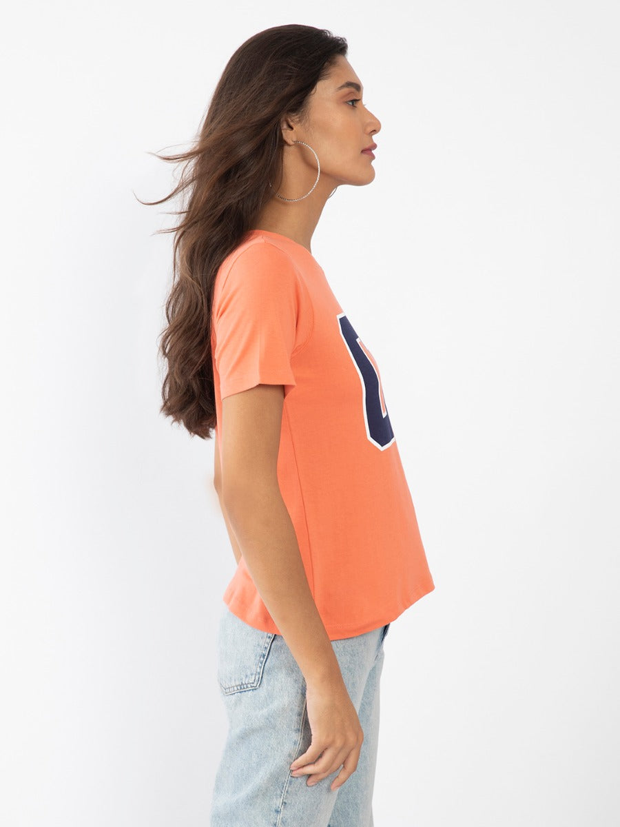 Orange Printed T-Shirt