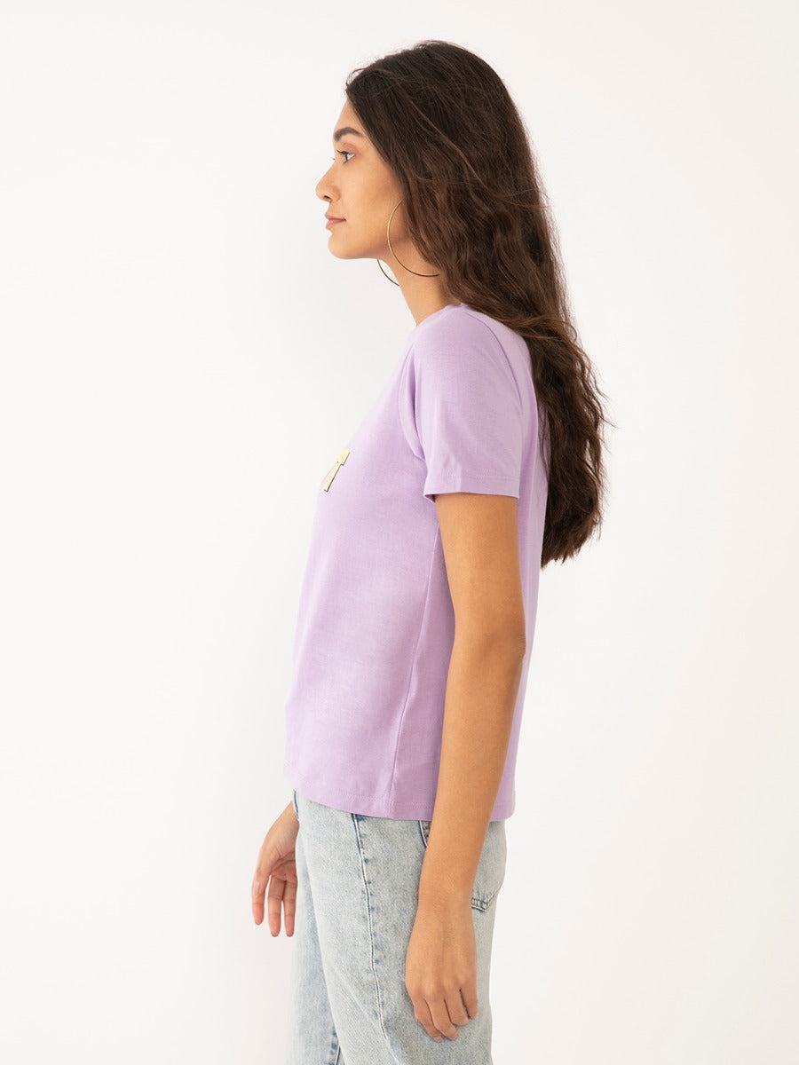 Purple Printed T-Shirt