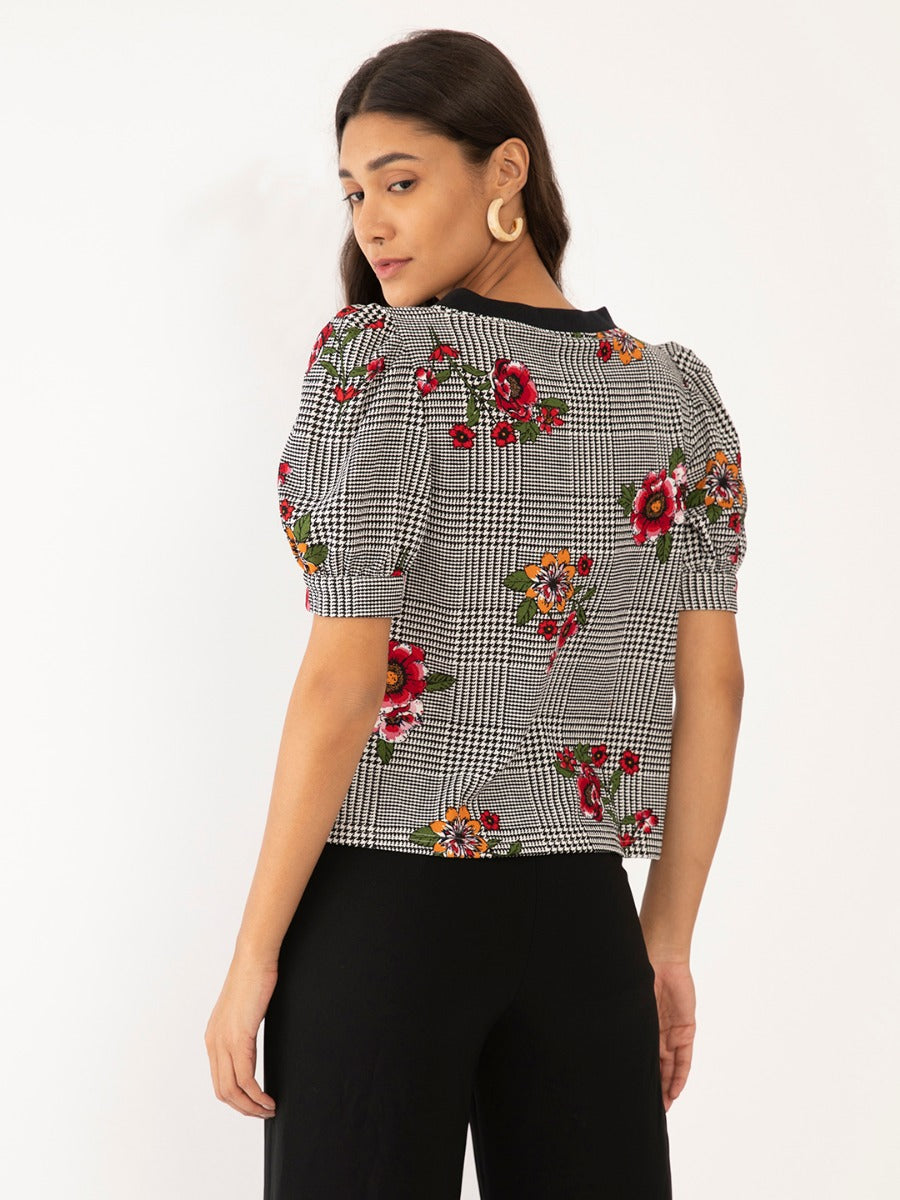 Multi Colored Floral Print Top For Women