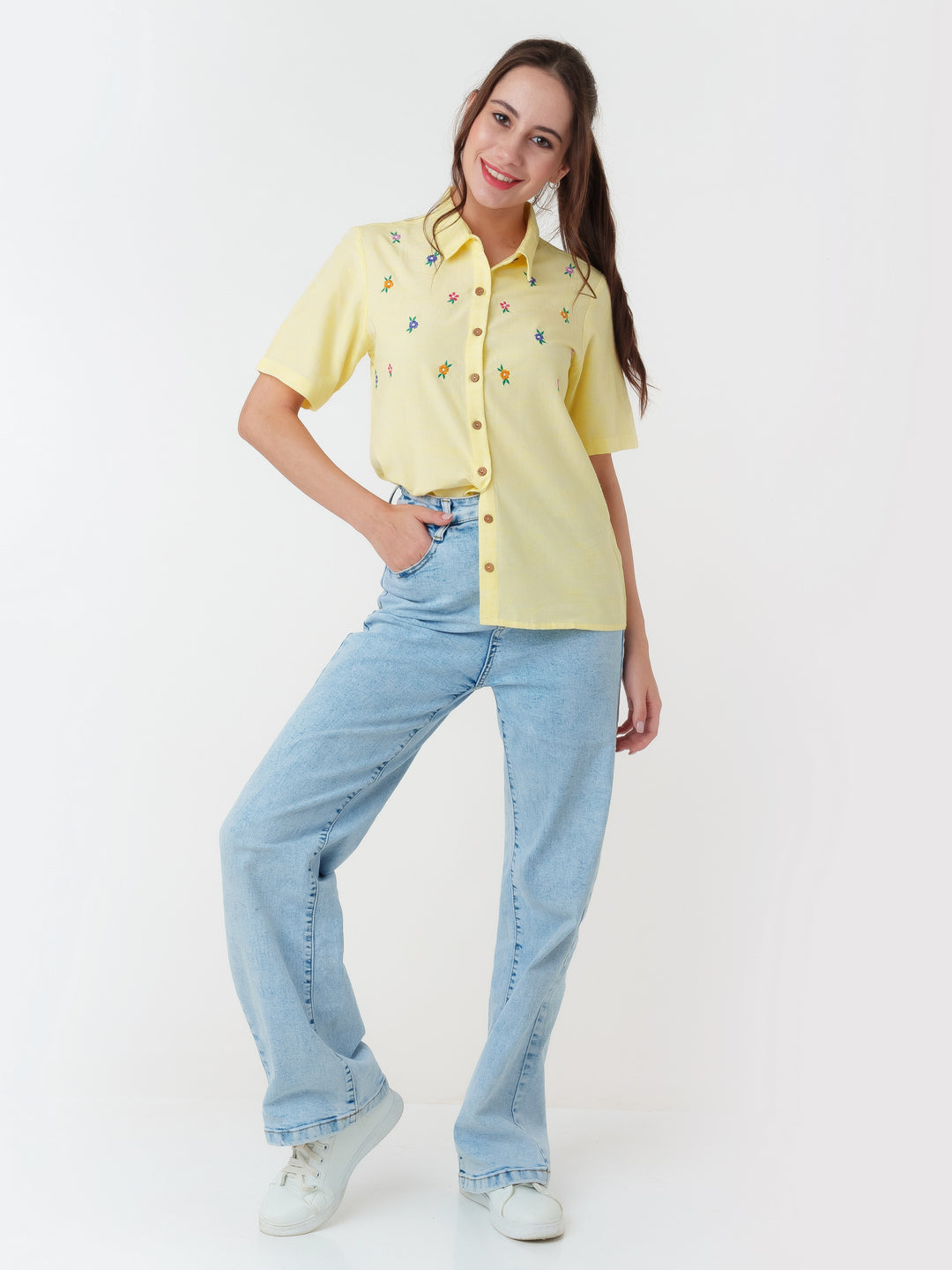 Yellow_Embroidered_Regular_Shirt_T05126_1