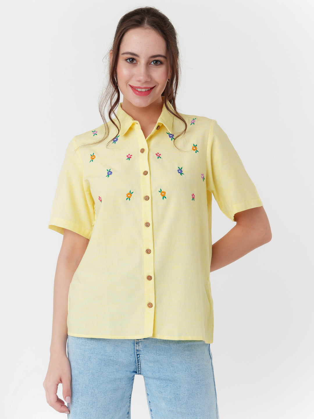 Yellow_Embroidered_Regular_Shirt_T05126_2