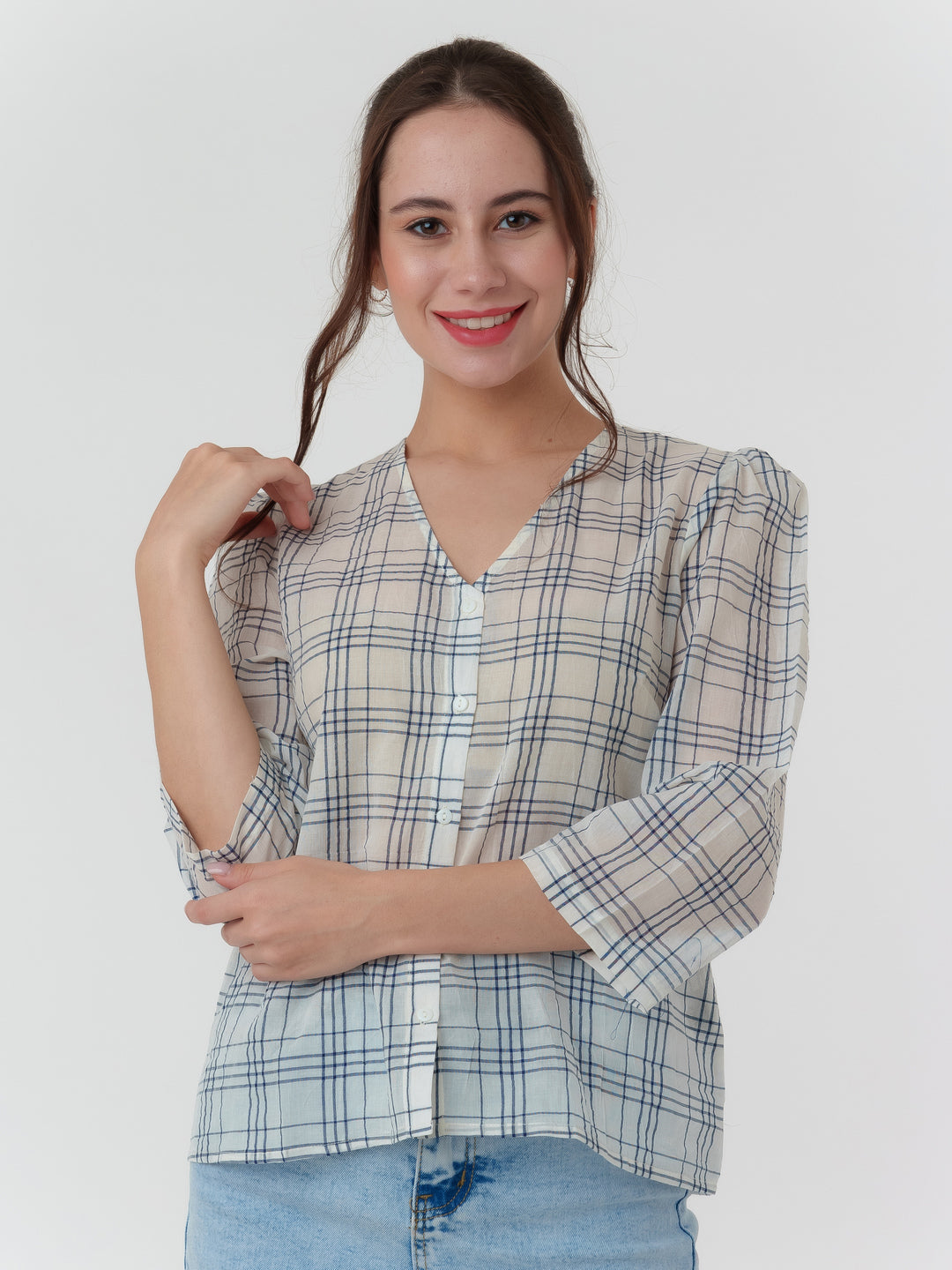 White_Checked_Shirt_Top_T07023_2