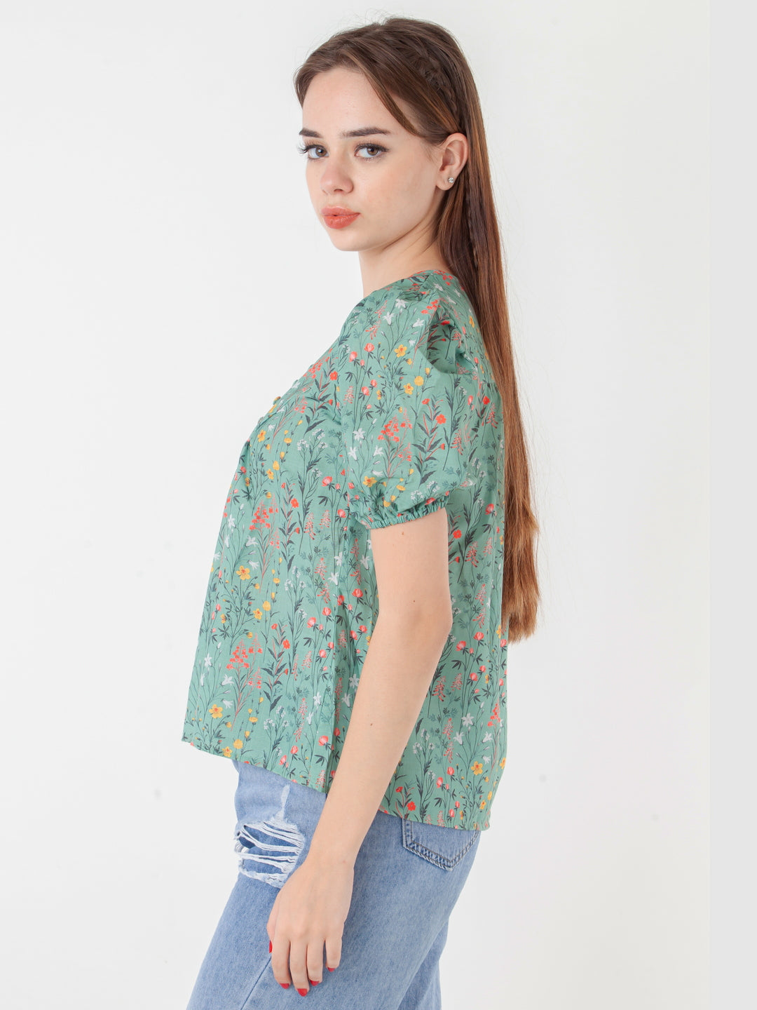 Green-Printed-A-Line-Top-T07052_3