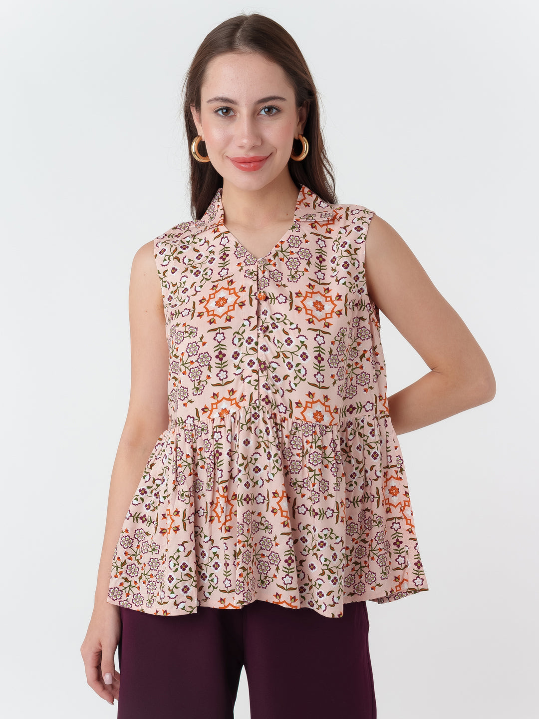 Peach_Printed_Top_T07055_2