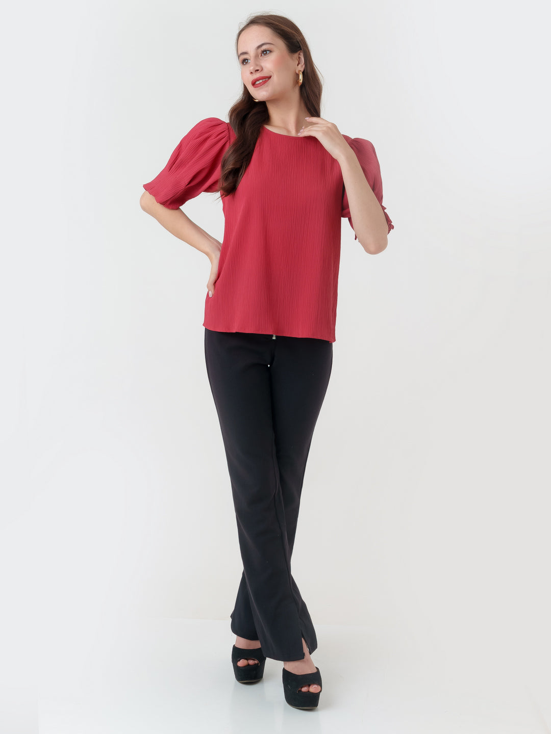 Red_Textured_Regular_Top_1