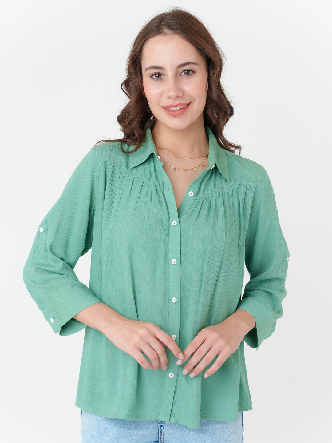 Green_Solid_Regular_Shirt_2