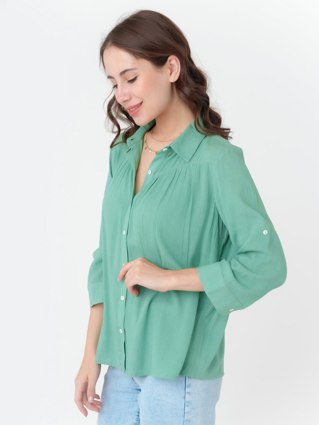 Green_Solid_Regular_Shirt_3