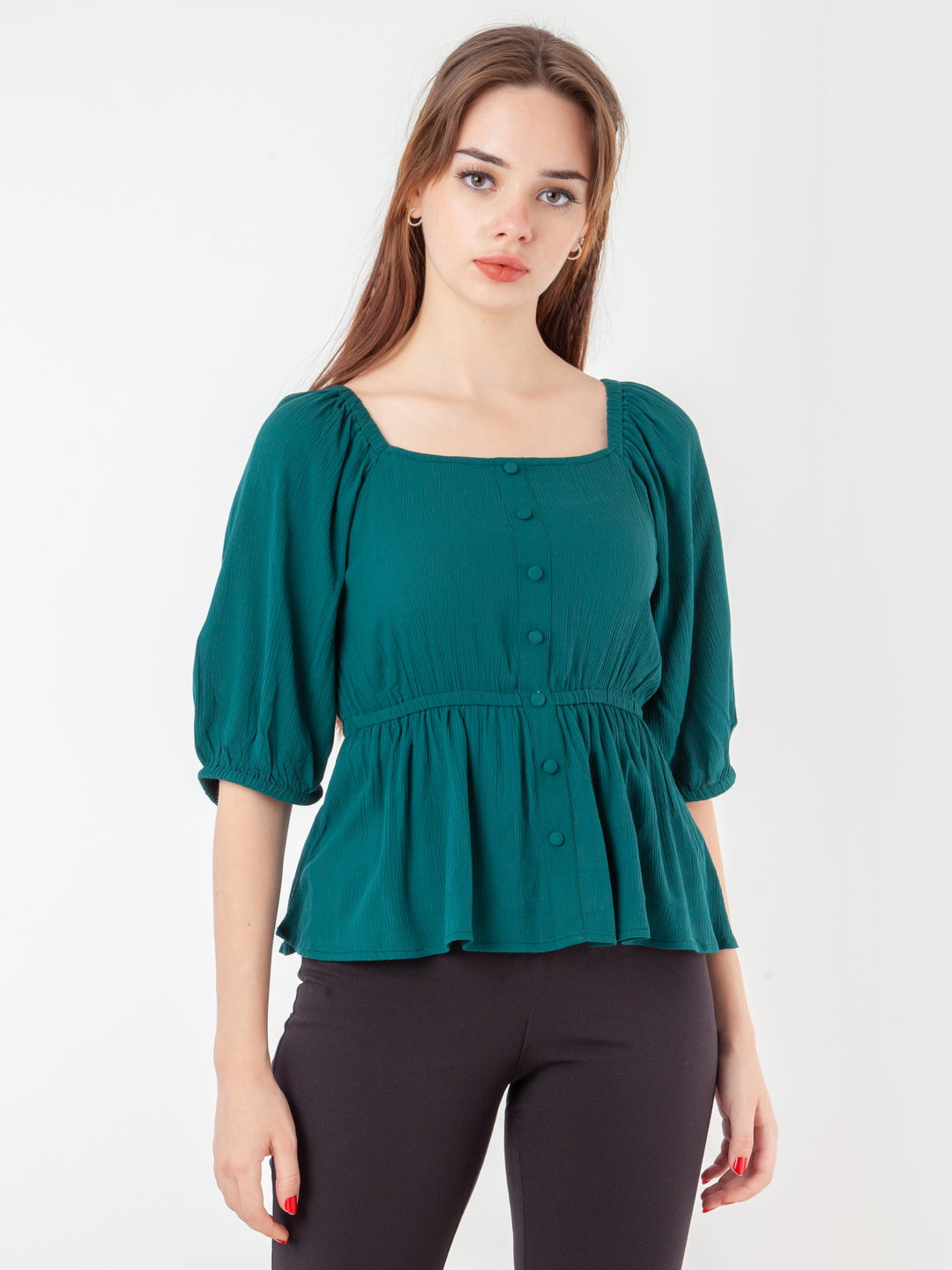 Green-Solid-Peplum-Top-T07110_2