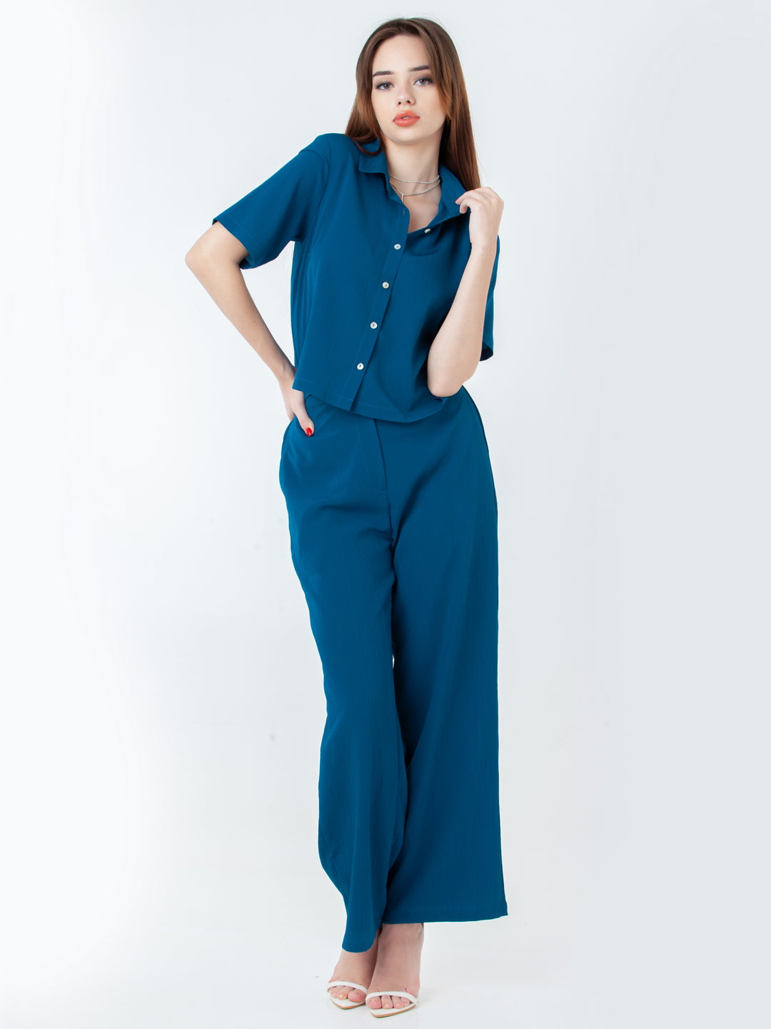 Teal-Solid-Shirt-Top-T09004_1