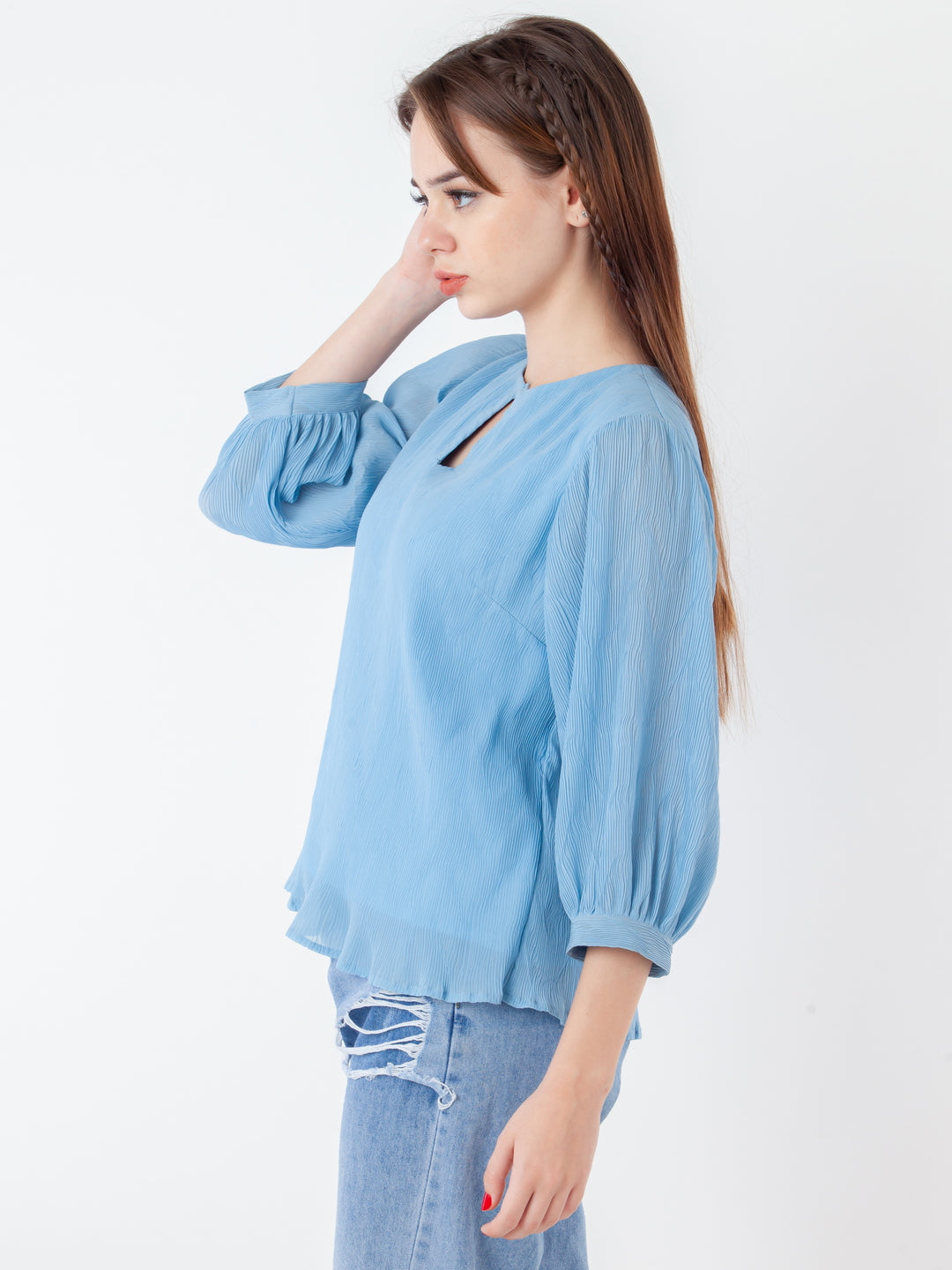 Blue-Self-Design-Regular-Top-T09013_3