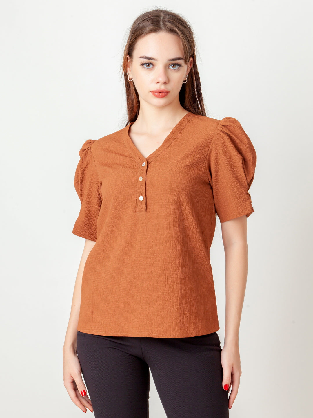 Brown-Solid-Regular-Top-T09025_2