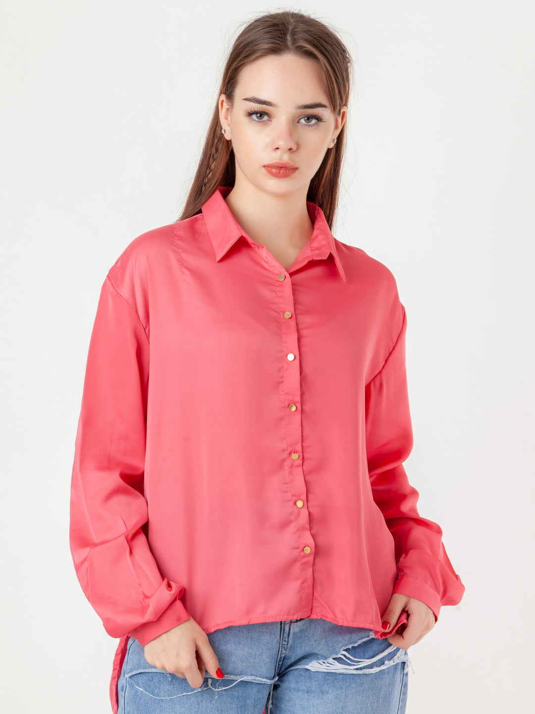 Pink-Solid-Regular-Shirt-T09029-2
