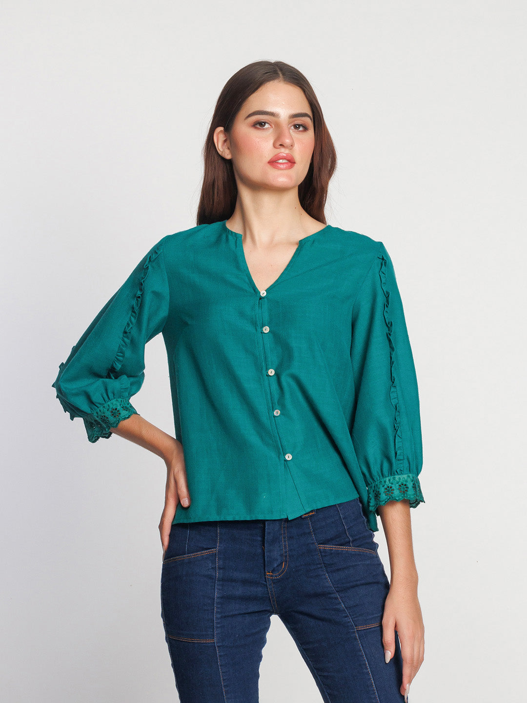 Dark-Green-Solid-Regular-Top-T09033-2