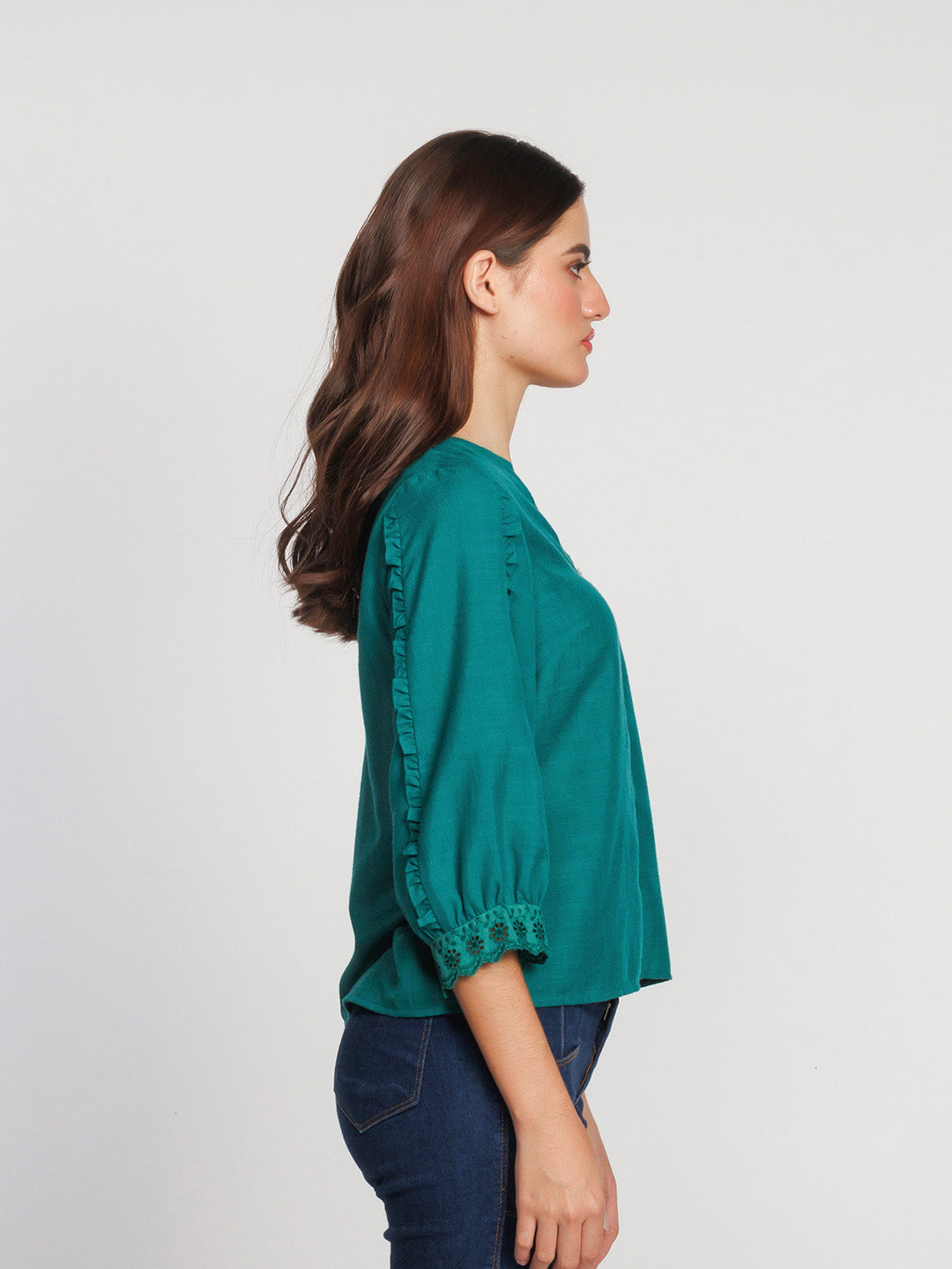 Dark-Green-Solid-Regular-Top-T09033-3