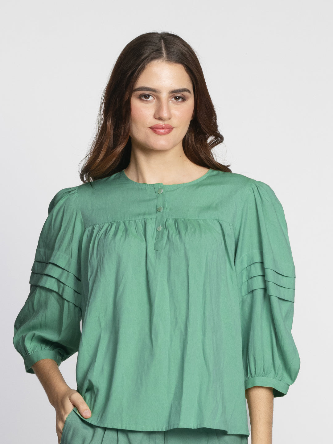 Green-Solid-Flared-Top-T09043-2