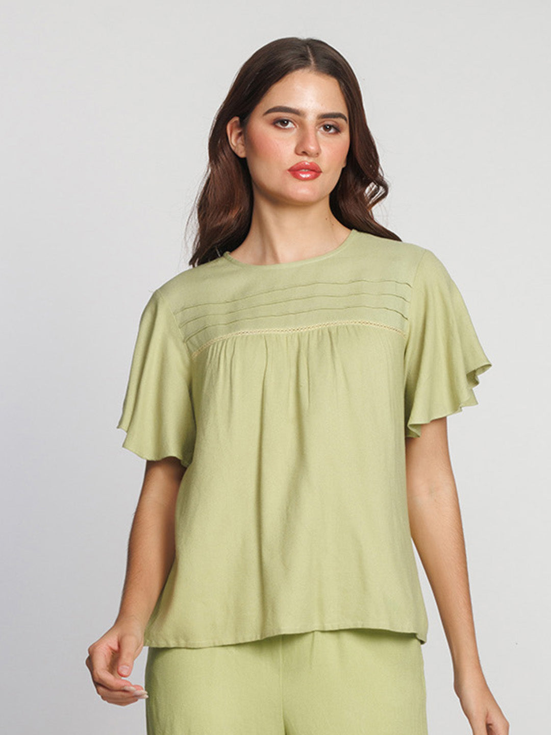 Green-Solid-Flared-Top-T09048-2