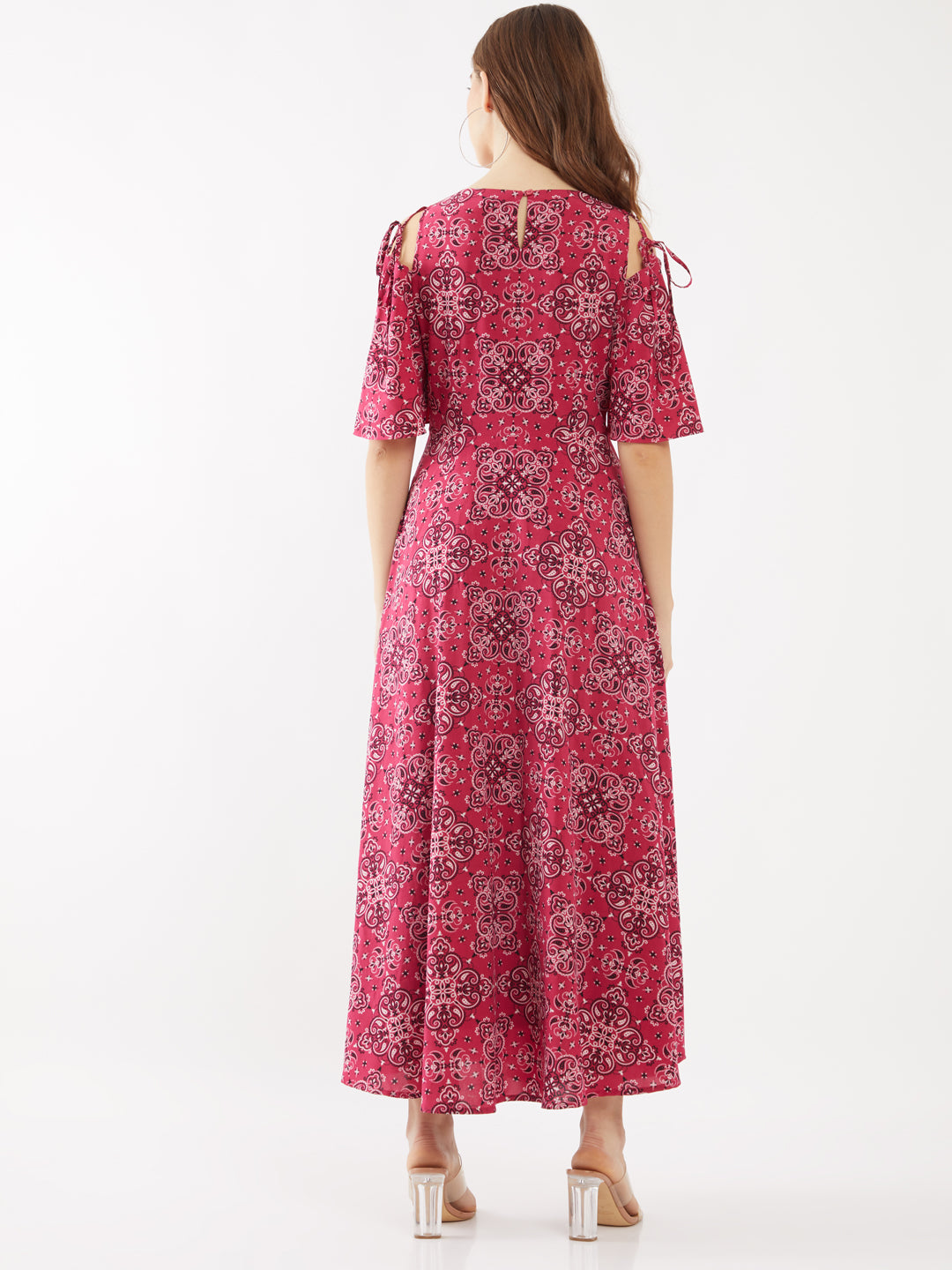 Red-Bohemian-Printed-Ankle-Length-Maxi-Dress-VD01843-4